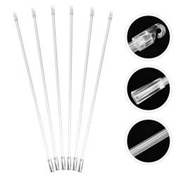 17 Inch 6pcs Venetian Blinds Pulling Rod Transparent Curtain Accessories Window Shades Cordless Blinds Pulling Rods With Hook