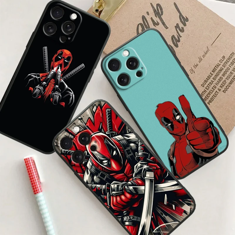 Death Attendant Marvel Fashion For iPhone 15 14 13 12 11 XS XR X 8 7 SE Pro Max Plus Mini Black Funda Phone Case