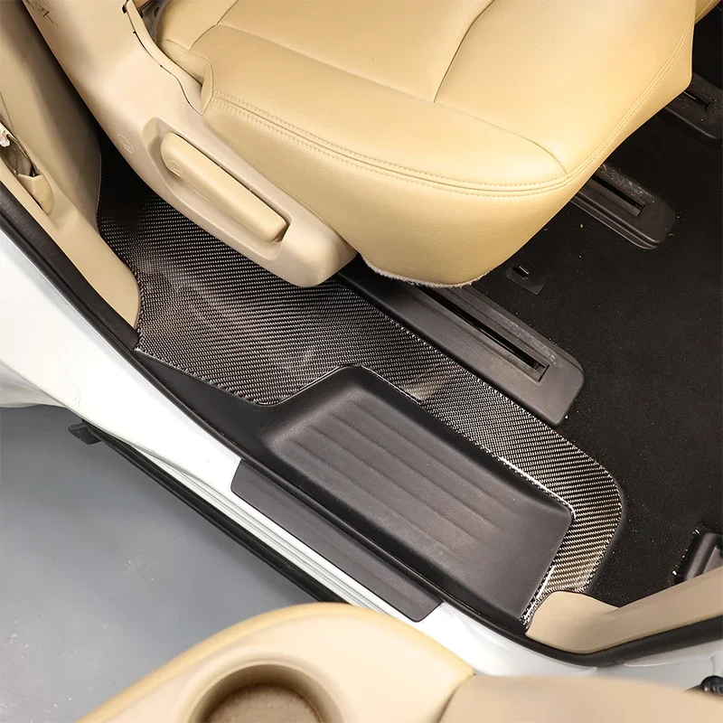 

Suetlcoity For Nissan Pathfinder 2013-18 Soft Carbon Fiber Car Rear Door Threshold Strip Panel Sticker Interior Car Accessories