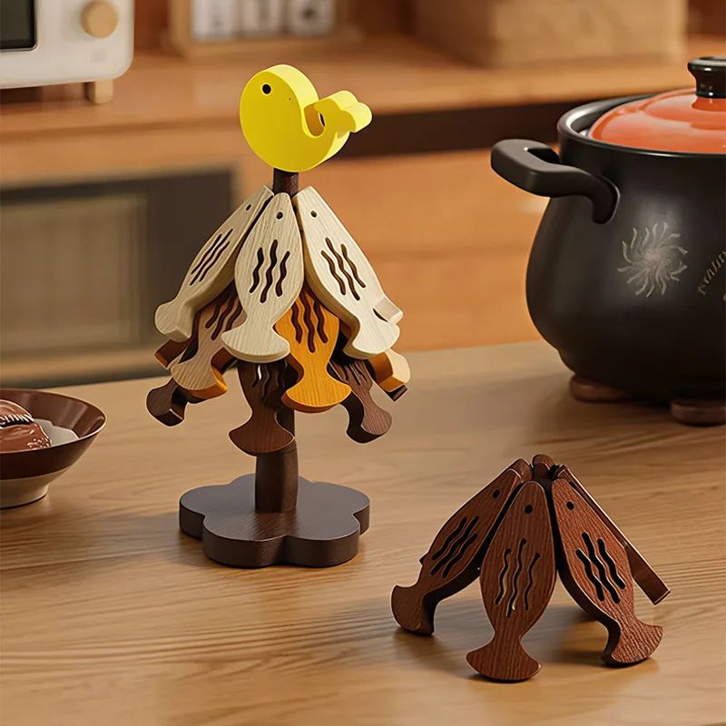 

Бамбуковый термостойкий изоляционный коврик в форме дерева, коврик для рождественской елки, коврик для чашки, украшение в виде рыбы, защитный коврик для домашнего стола