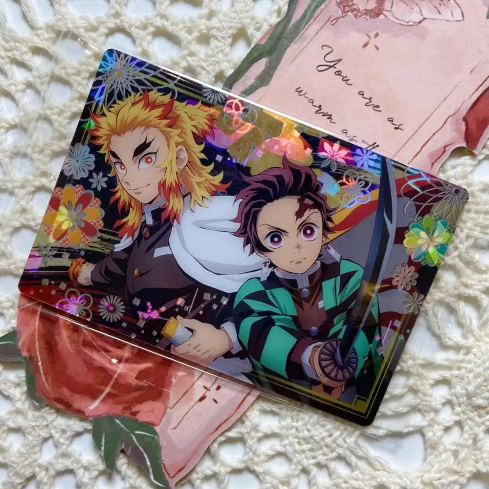 Anime Demon Slayer Agatsuma Zenitsu Rengoku Kyoujurou Kanroji Mitsuri Kamado Tanjirou collection card Christmas birthday gift