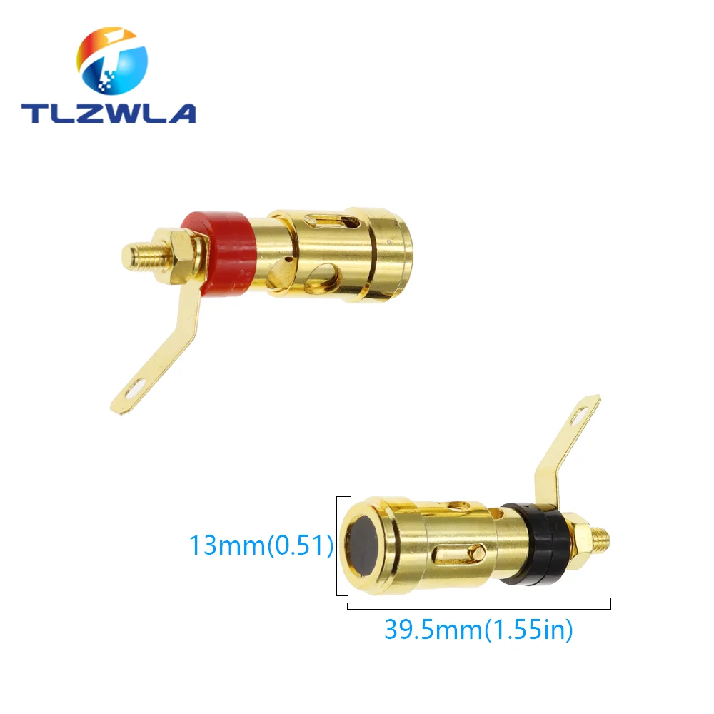 2PCS Gold-Plated Push-Type Spring Terminal Speaker Amplifier Spring Self-Locking Socket Push-Type Terminal