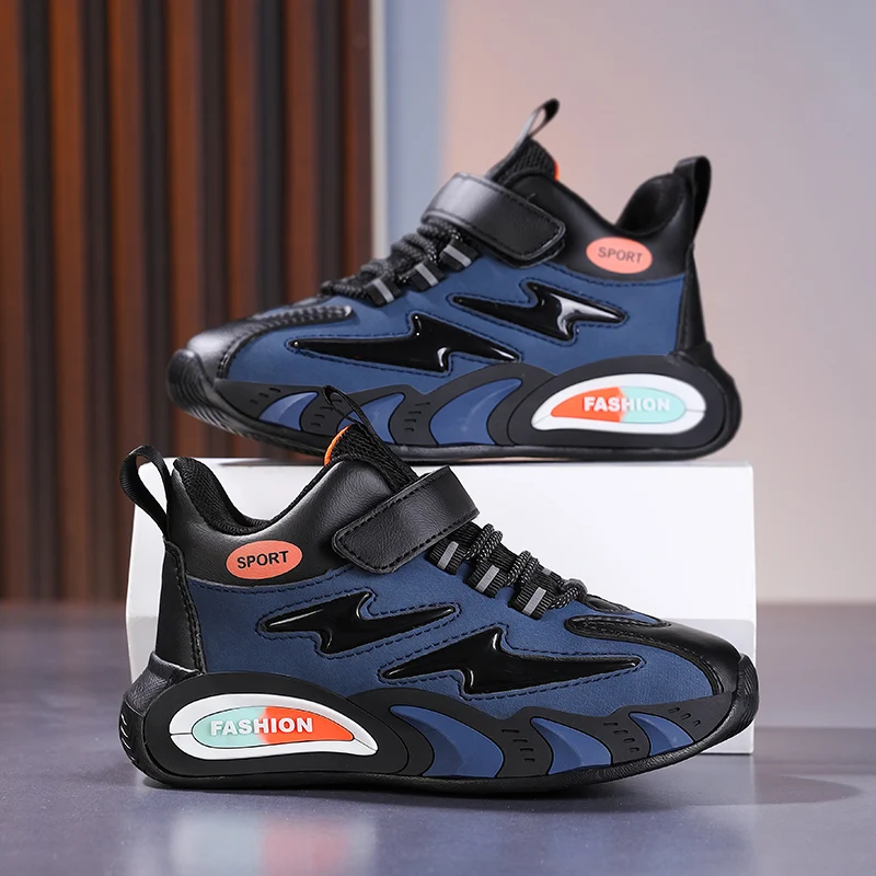 

School Daily Kids Shoes Boys Girls Trendy Casual Sneakers Anti-slip Shock Absorbing Sole Breathable Footwear For All Day Wearing