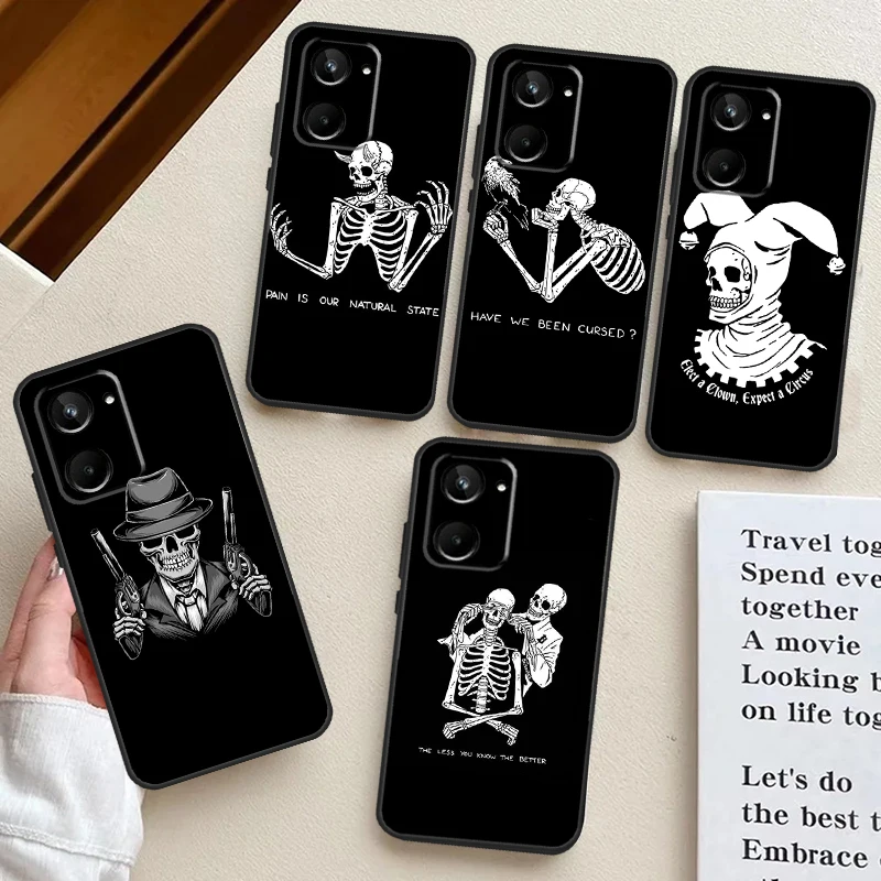 Death Skull Bones Clown Circus For Realme 12 Pro Plus 11 9 10 C55 C53 C51 C33 C31 C30 C25s C21Y C15 C11 GT Neo 5 GT5 Case