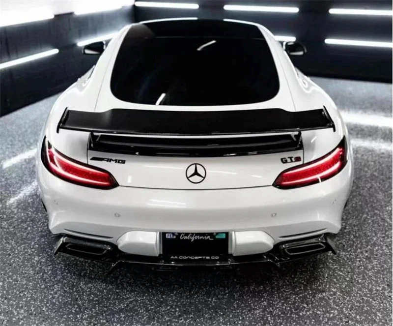 سبويلر من ألياف الكربون الحقيقية لسيارة Mercedes Benz AMG GT GTS GTC C190 2015-2023 جودة عالية الجناح الخلفي الجذع الشفاه تجديد GTC Spilers #5
