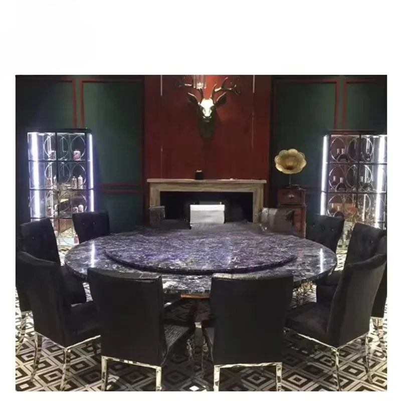 House Gemstone Azul Bahia Blue Granite Large Dining Room Table
