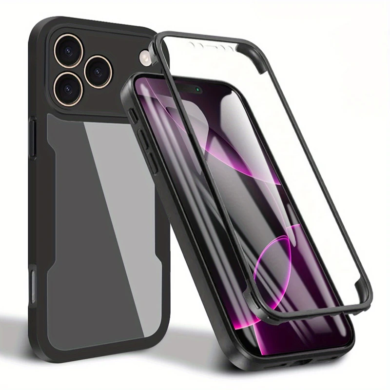 360-Ganzkörper-Displayschutz-Telefonhülle für iPhone 17 16 15 14 13 12 11 Pro Max X XS XR 7 8 Plus SE 2 3 stoßfeste Abdeckung Coque