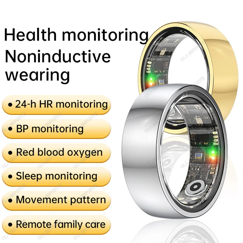 

For Xiaomi Smart Ring Men Women, Blood Pressure Heart Rate Monitoring Smartring IP68 & 5ATM Waterproof Multi-sport Mode 2025 New