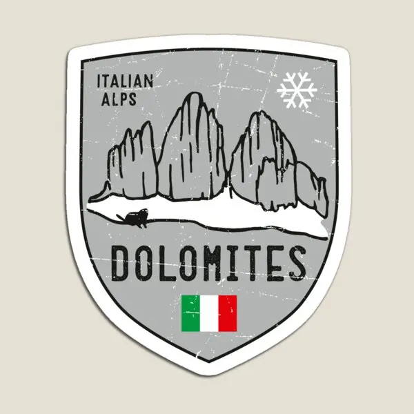 Dolomites Mountain Italy Emblem  Magnet Children Holder Funny Baby Toy Magnetic for Fridge Organizer  Colorful Home Cute Kids