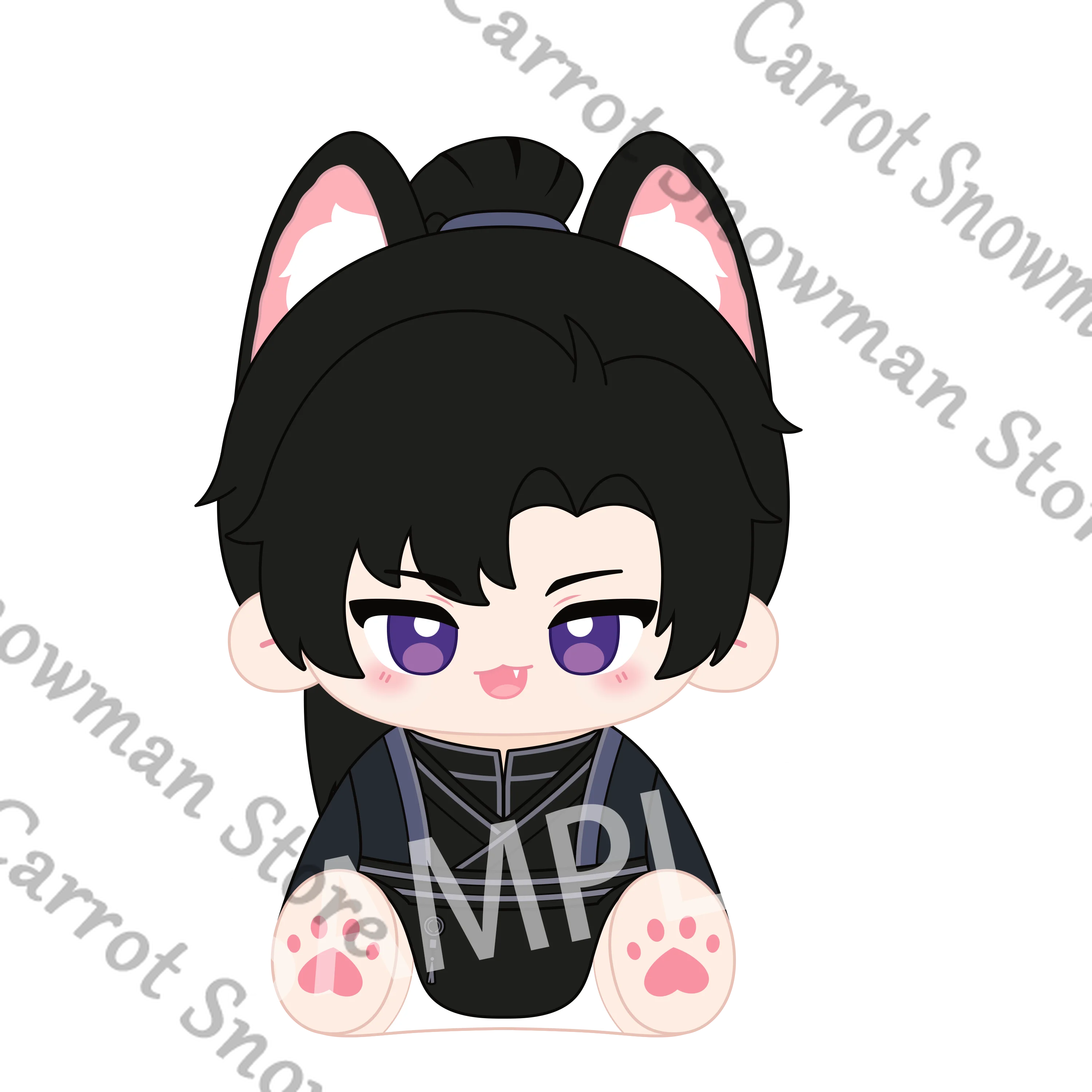 

The Husky and His White Cat Shizun 45CM sitting posture Cotton Doll plush toys - Mo Ran official Genuine collect gift