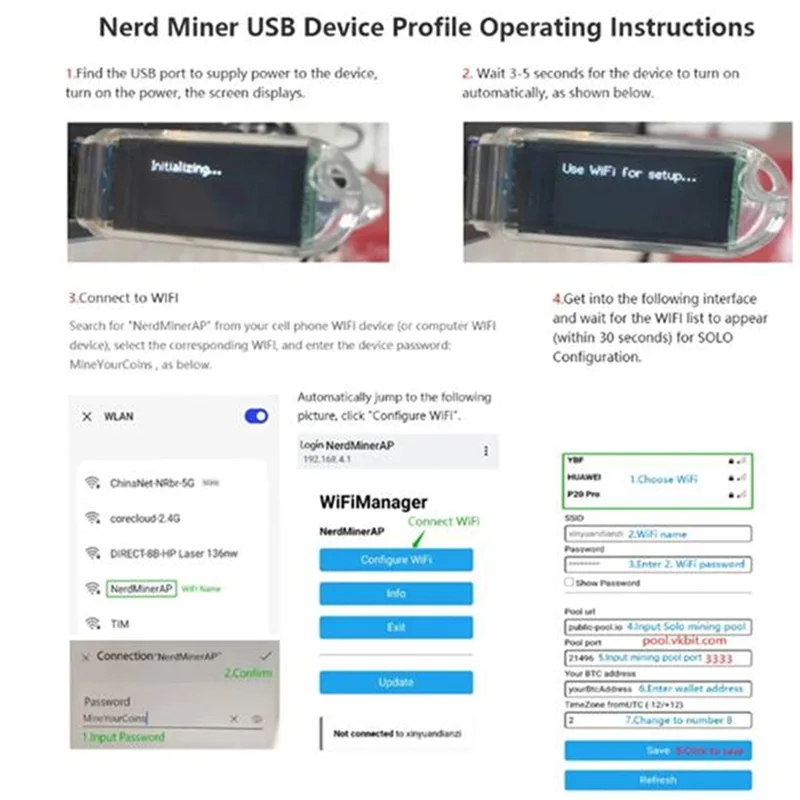 New!!3Pcs Lucky Miner V3 Btc Miner Silent Miner Machine Usb Mining Machine LV03 74KH/S Mini Asic Mining Home Miner Machine