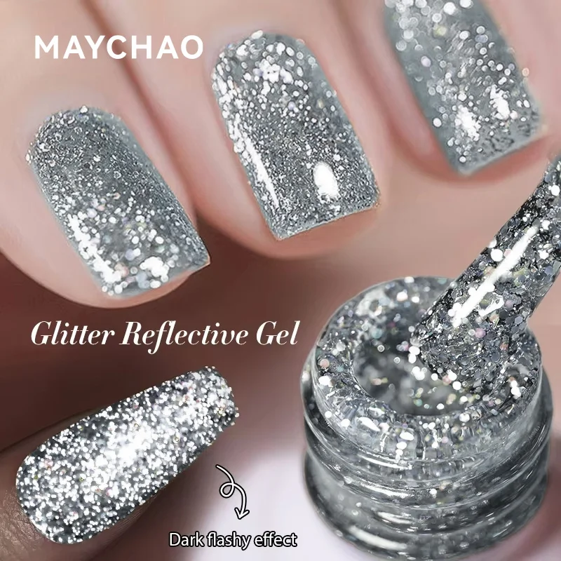 

MAYCHAO 12ML Glitter Gel Nail Polish Autumn Colors Long Lasting For Manicure Soak Off Nail Art Gel Varnish Shiny Sequins UV Gel