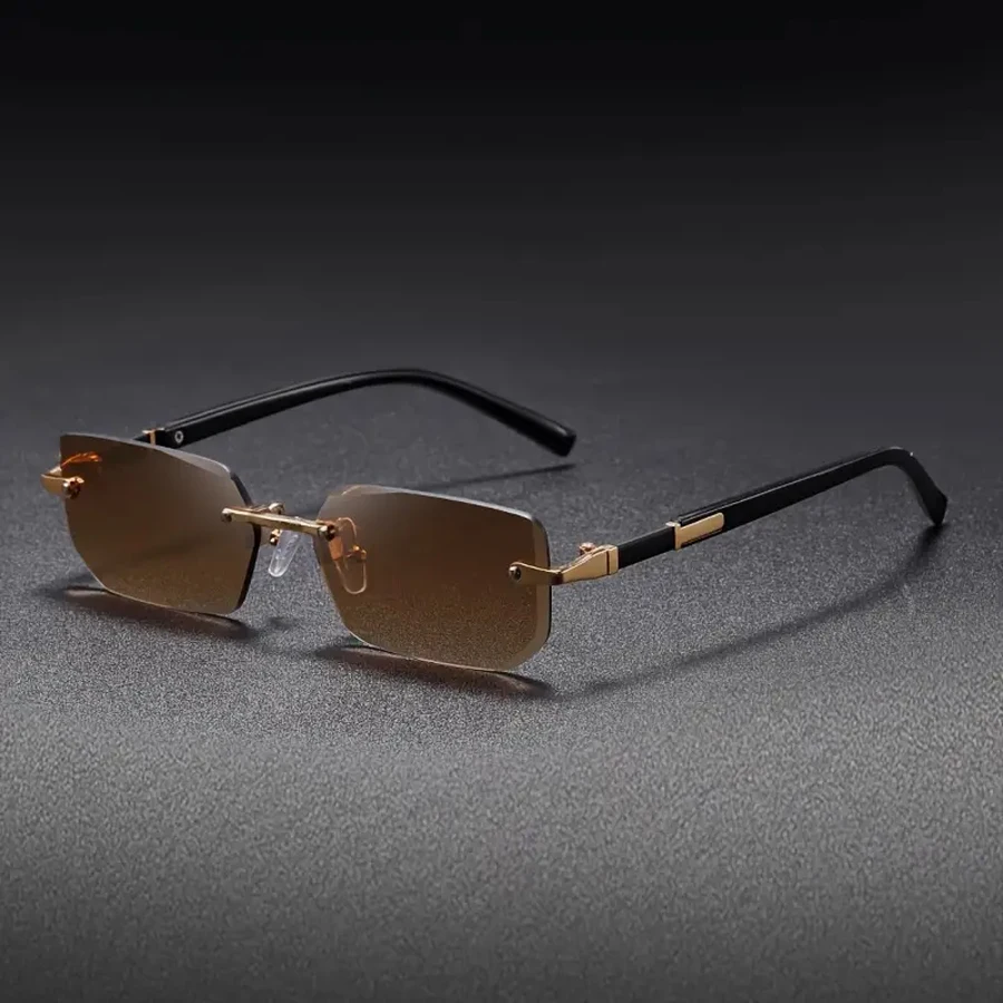 قطعة واحدة من نظارات Y2K المربعة بدون إطار للرجال مناسبة لخلع الملابس وارتداء النظارات #2