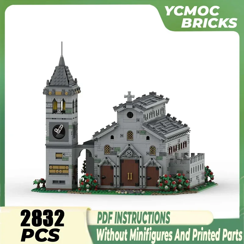 Castle Series Moc Building Blocks Medieval Cathedral Model Technology Bricks Architectural DIY Assembly Street View Toy For Kid