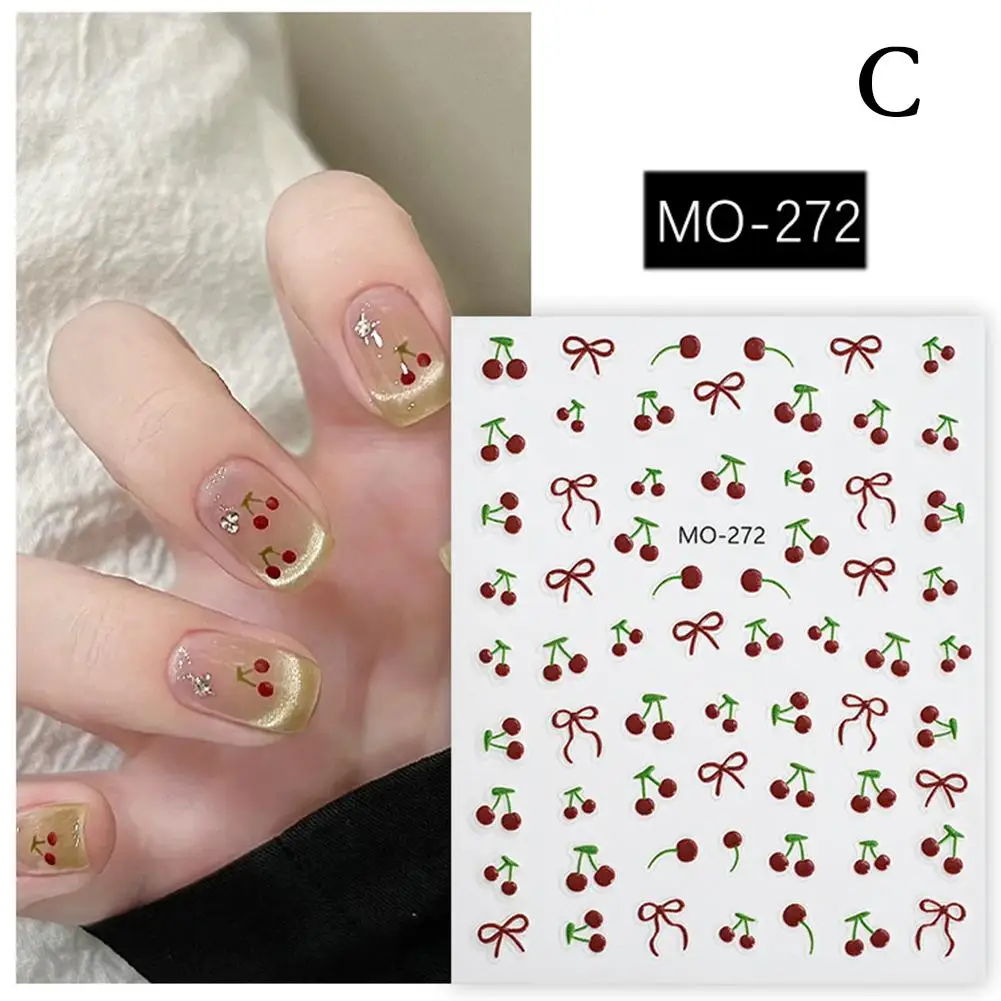 Girls Fruit Pattern Nail Stickers Shiny Cute Elegant Fall Party Korean Uv Fashion Female Festive Nail Nail Stickers Decor G N2B9