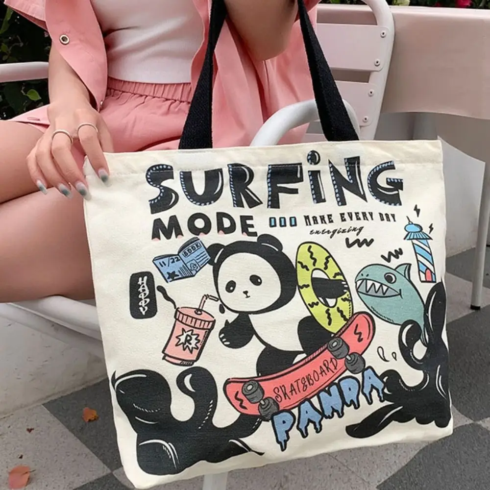 Fashion Cartoon Capybara Canvas Bag Handbag Zipper Capybara Shoulder Bag Underarm Bag School Bag Large Capacity Tote Bag Girls