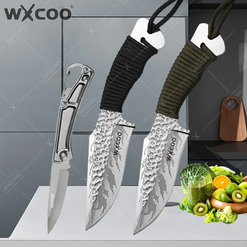 WXCOO Multifunctional Kitchen Perfect for Stainless Steel Fruit Slicing Knife Boning Folding Pocket Forged Knife