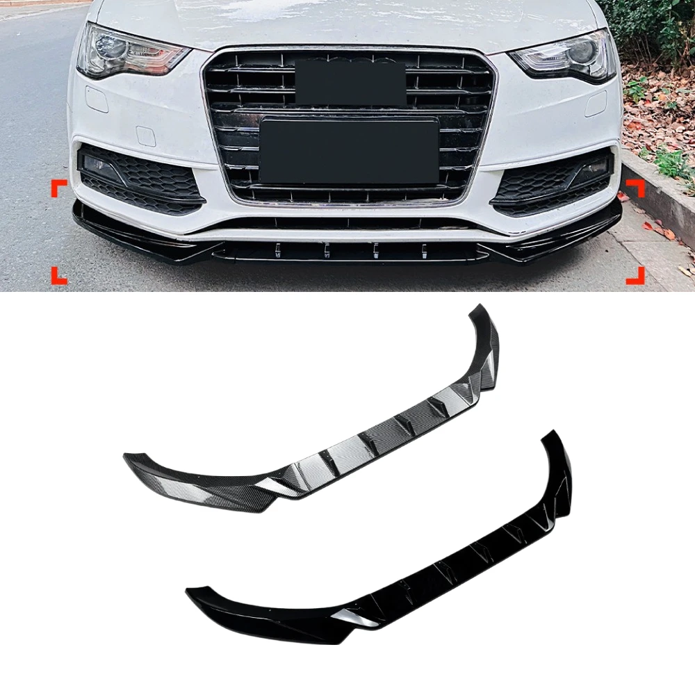 

For Audi Q5 8R SQ5 S-Line 2013-2016 Front Bumper Lip Spoiler Splitter ABS Gloss Black Direct Fit Exterior ModificationAccessory