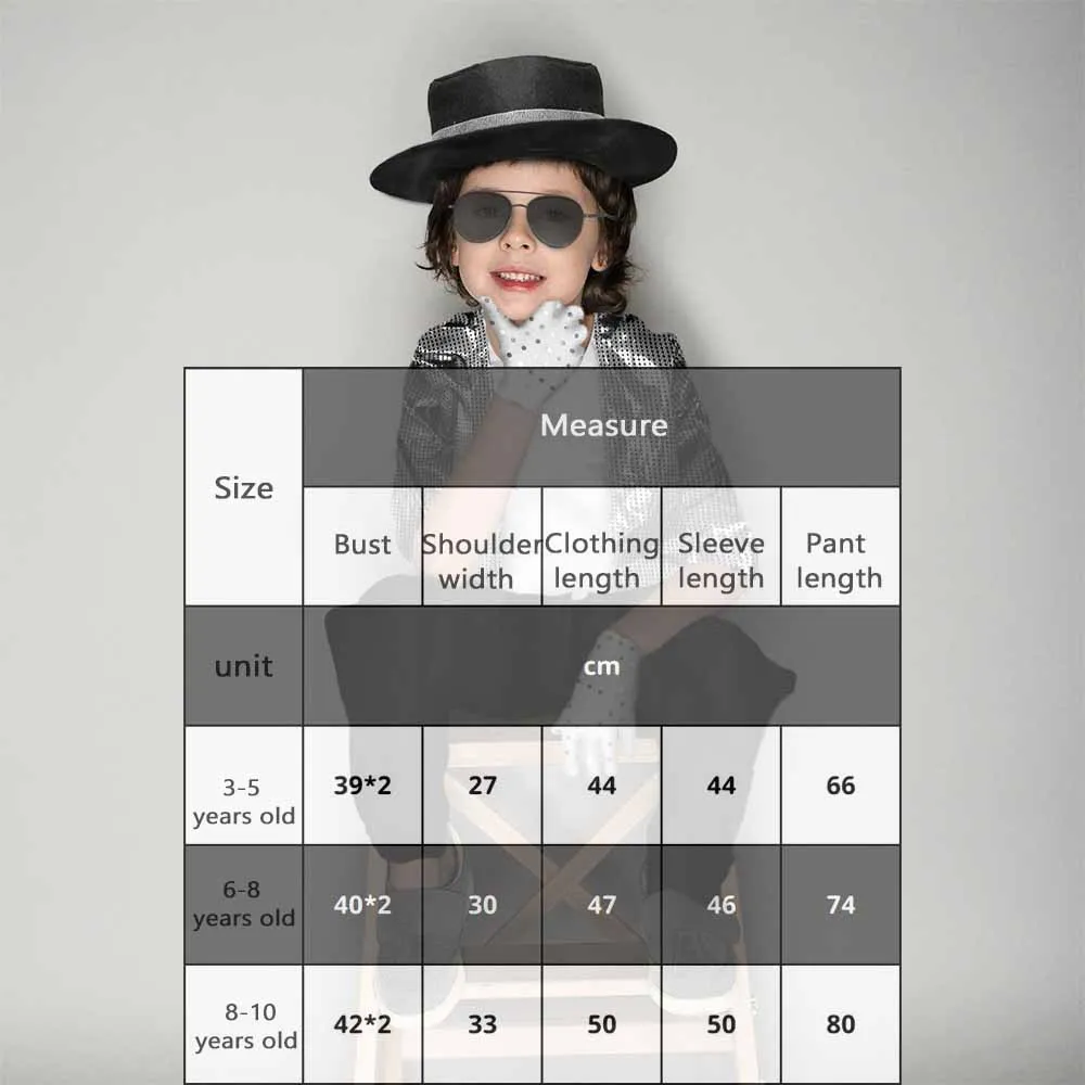 Halloween Cosplay Michael Jackson Performed Costumes Children's Day School Performance Costumes Christmas Cosplay Jackson Suits