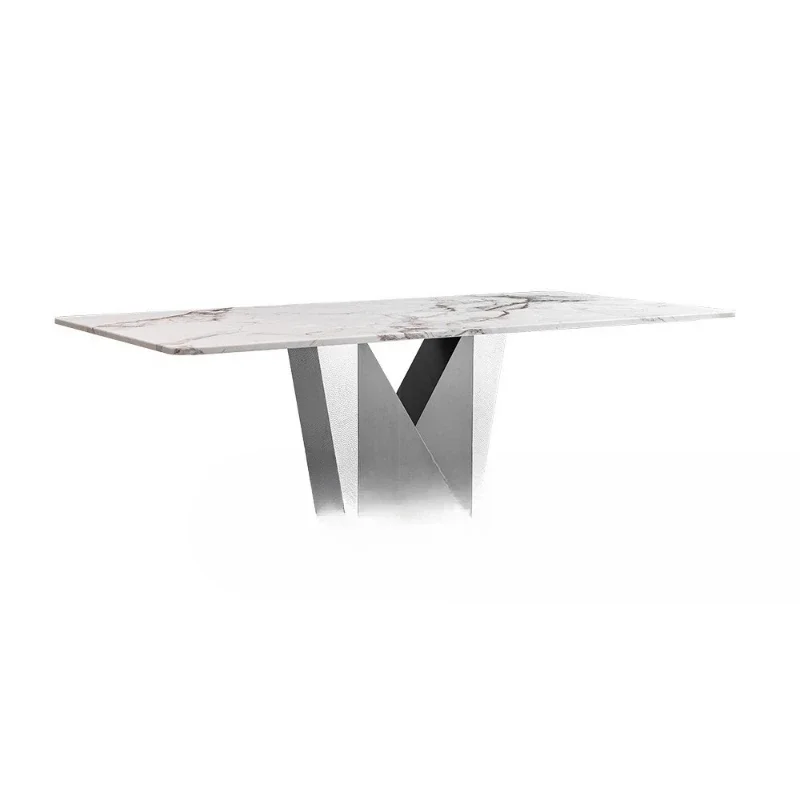 

Marble dining table, Italian light luxury high-end sense, rectangular eating table