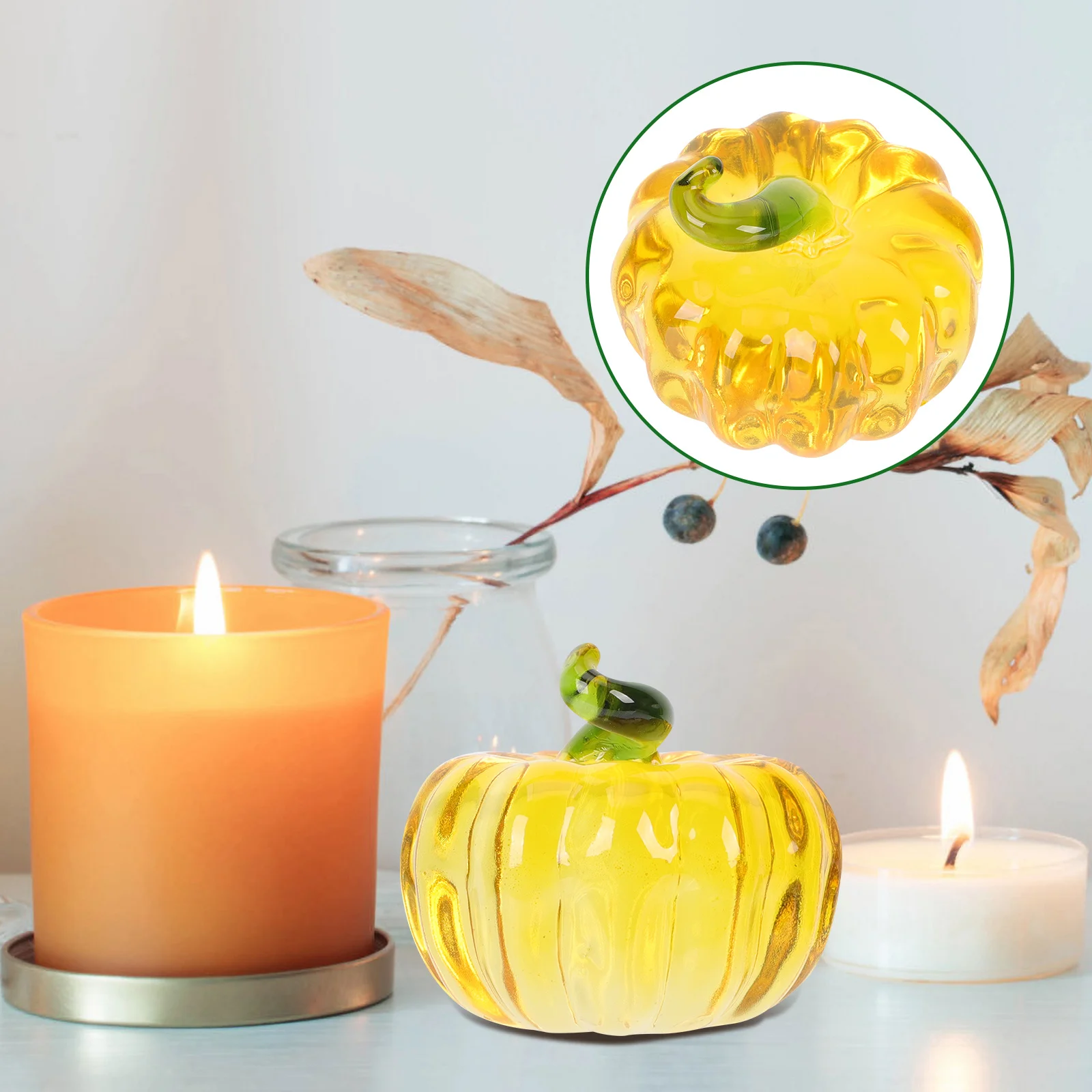 

Pumpkin Decoration Crystal Pumpkin Natural Atmosphere Suitable for Bedroom Living Room Dining Room Gift Crystal Figurine