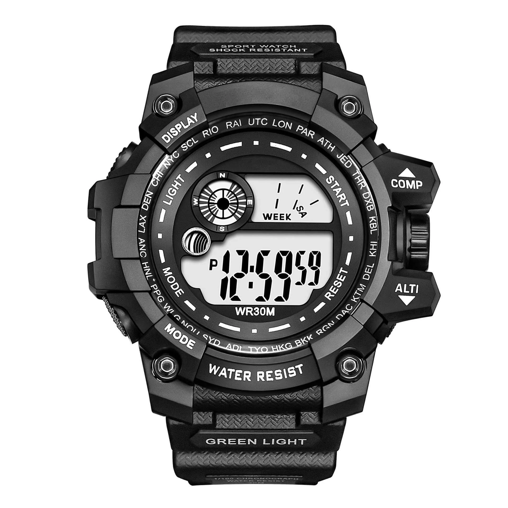 Y13 Fashion Sports Watch Multifunction Men\'s Digital Watches Life Waterpoof Stopwatch Alarm Clock Military Sport Wristwatch for