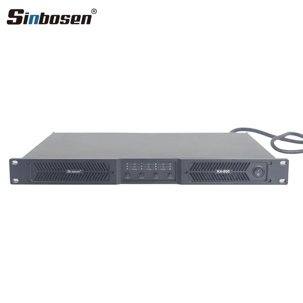 Sinbosen K4-800 class d 1u power amplifier 4 channel 4hom 1200w digital audio amplifier of sound