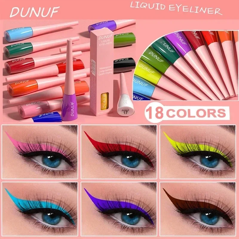 Blauwe Eyeliner Pen Vloeibare Eyeliner Potlood Oogmake-up Ultradunne Langdurige Sneldrogende Eyeliner 18-kleuren Korea Make Up Cosmetische