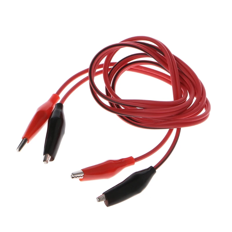 Wholesale 1Pcs 1meter Double Red and Black Clips Crocodile Cable Alligator Jumper Wire Test Leads