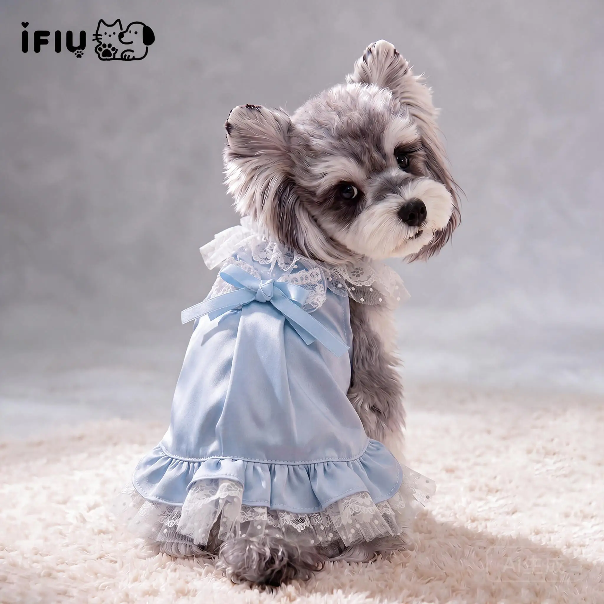 2026 New Breathable Sun Protective Lace Princess Dog Dress For Small Dogs Schnauzer Maltese Bichon Casual Pet Clothes Xxs And Xs
