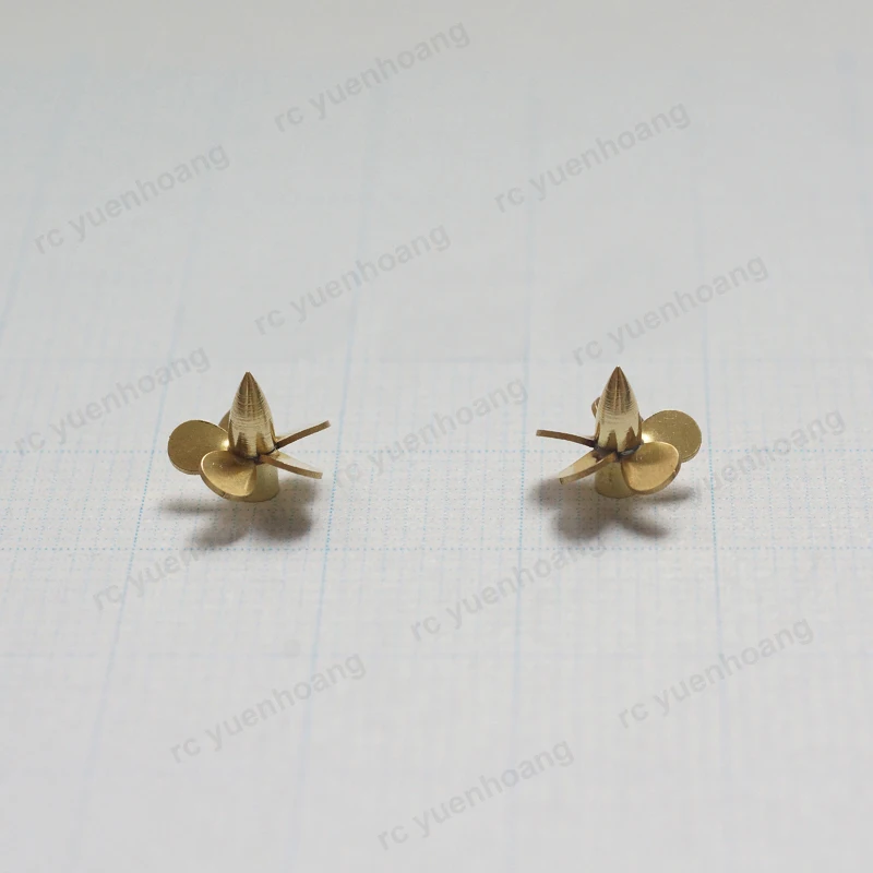 1 par de orificios de eje de 9mm de diámetro, 1mm, paleta de 5 aspas, hélice de cobre positiva y negativa, accesorios de 9x1mm para modelo de barco submarino RC 1/350