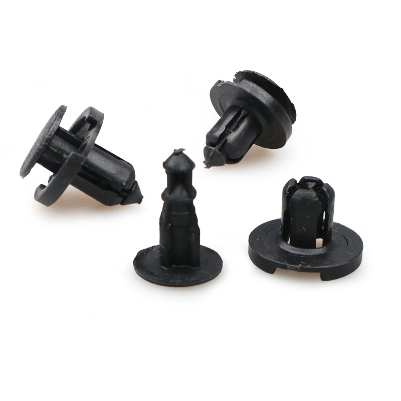 10/20/50pcs 8mm Diameter 8mm Black Vehicle Car Bumper Door Panel Fender Liner Clips Retainer Plastic Auto Fasteners Rivets Clips