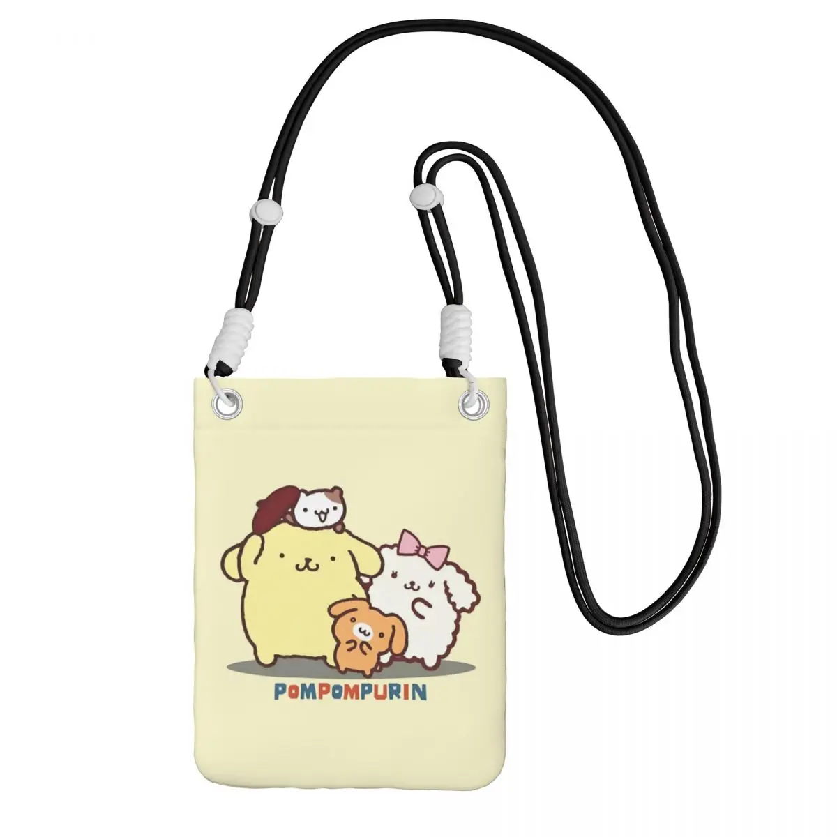 

Custom Fashion Pompompurin Mobile Phone Bag Women Men Kawaii Shoulder Crossbody Bag For Travel Detachable Shoulder Strap