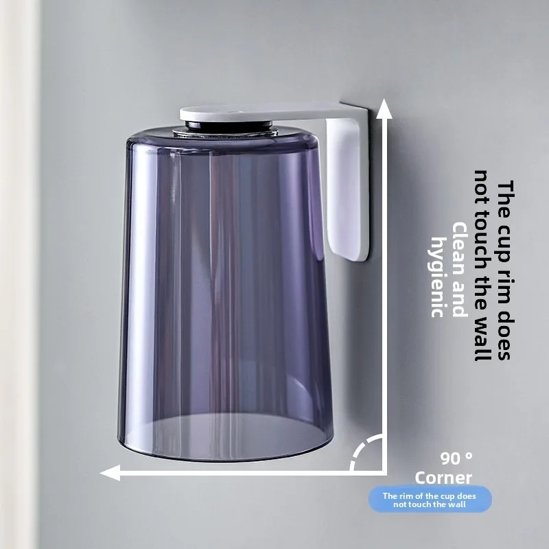 Magnetic Inverted Mouthwash cup, Transparent and Simple Toothbrush cup, Household wash cup, wall Mounted brush cup Storage rack