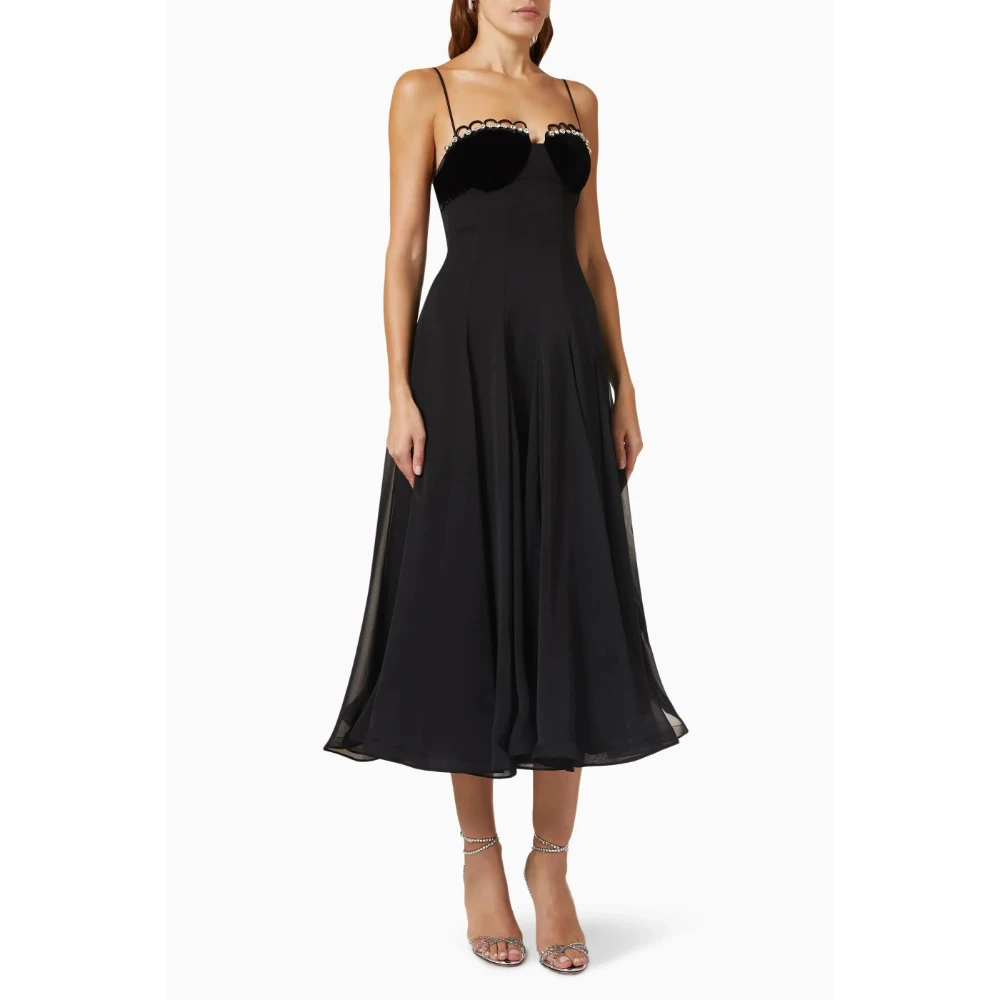 

Black Women's Evening Dress Women's Evening Dress Spaghetti Strap Crystal Sweetheart A Line Tea Length Prom Dresses Customized