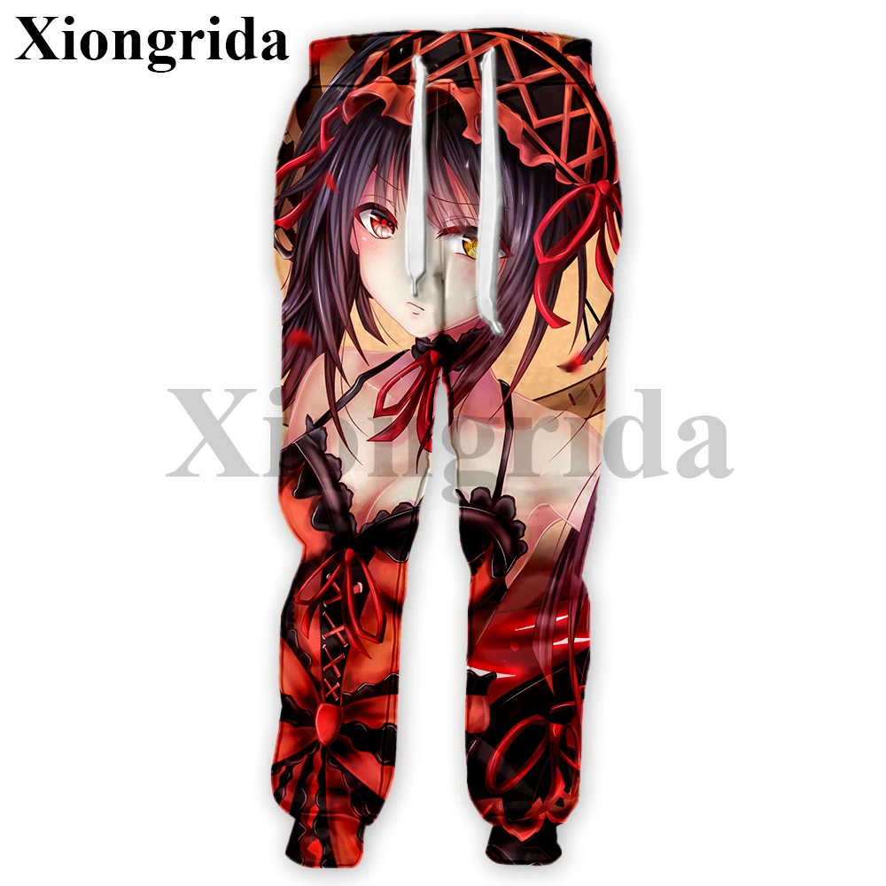 

Mens Anime Sweatpants Date A Live Tokisaki Kurumi 3d Print Pants Casual Harajuku Trousers Male Clothes S-5xl