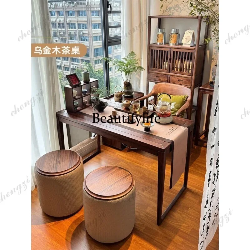 K153 Balcony tea antique family table and chairs household living room balcony small apartment tea table integrated