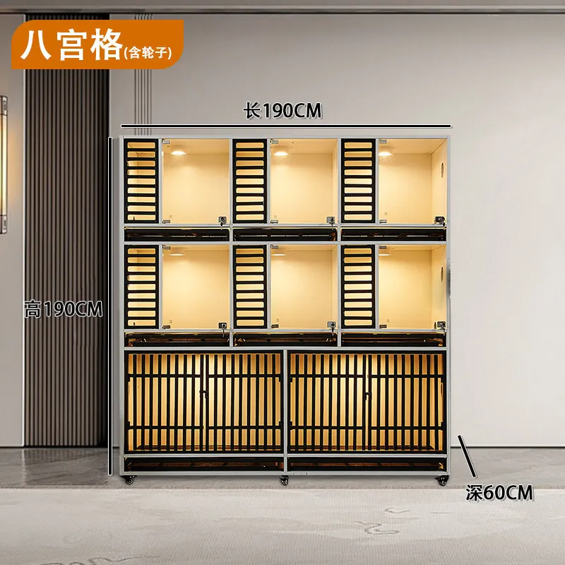 

Dog cage display cabinet Breeding cage Solid wood house Small medium large with toilet kennel Foster cabinet
