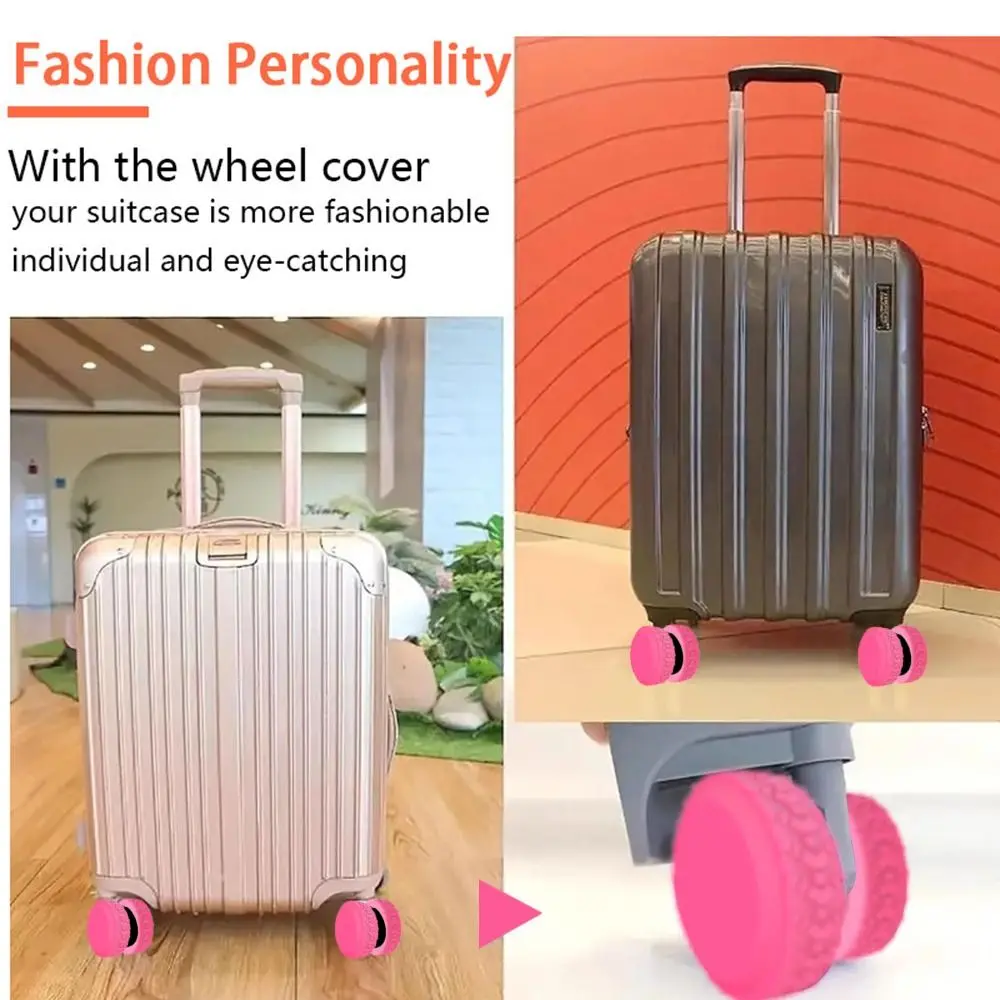 Silicone Luggage Wheels Protector Cover Reduce Noise Anti-slip Luggage Caster Shoes Shock Absorption Reduce Wheel Wear