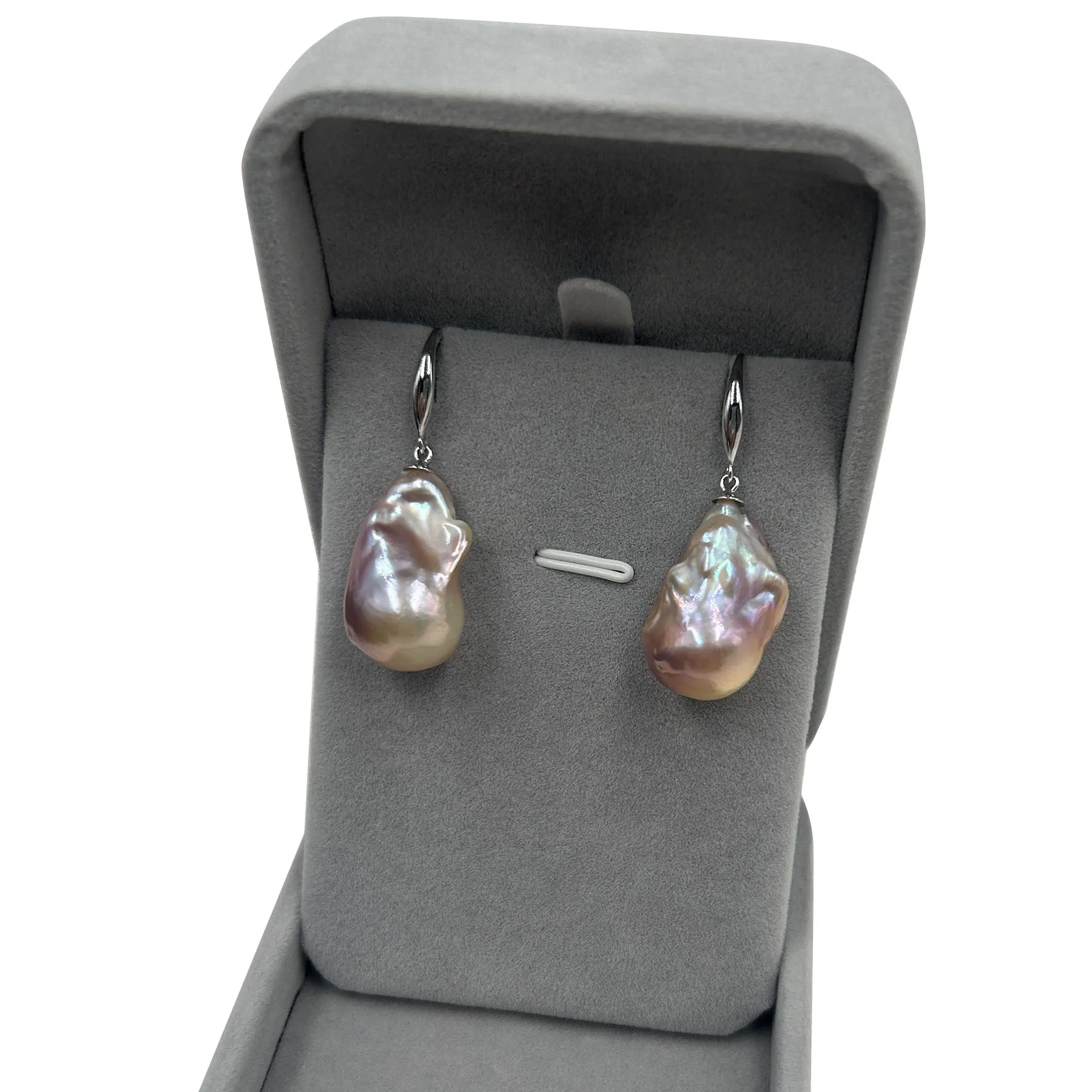 

Natural Baroque Pearl Earring 925 Sterling Silver Freshwater Purple Color Fashion Jewelry for Women