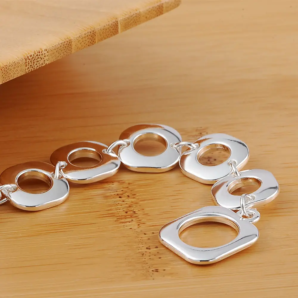fashion design 925 Sterling Silver Bracelets  for women Men Jewelry high quality factory price  popular Gifts