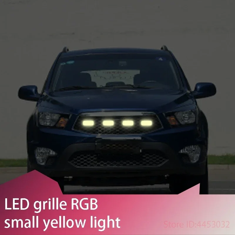 FOR SsangYong torres rexton stavic Car Front LED Grille Light RGB Auto Flash Warning Safety Signal Lamps APP Control 12V