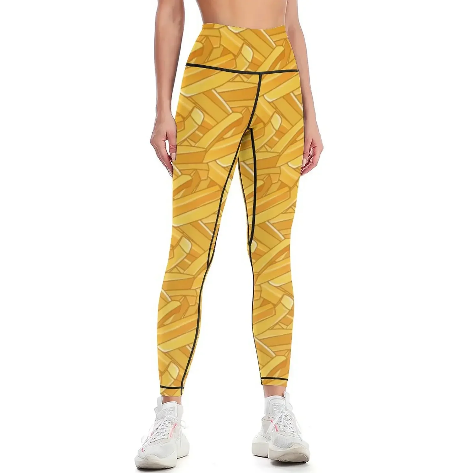 French Fries Pattern Design Leggings fitness set gym push up legging Fitness clothing Women's push up Womens Leggings