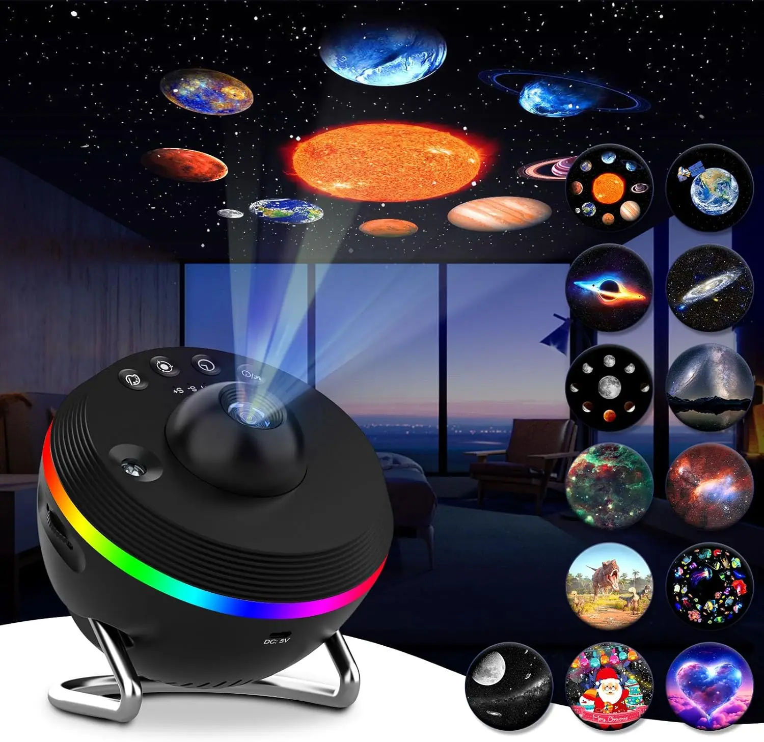 Meteor 13 in 1 Galaxy Projector Lamp  360° Rotation Space Ball Planetarium Starry Sky Projector Lights for Kids Bedroom Gift