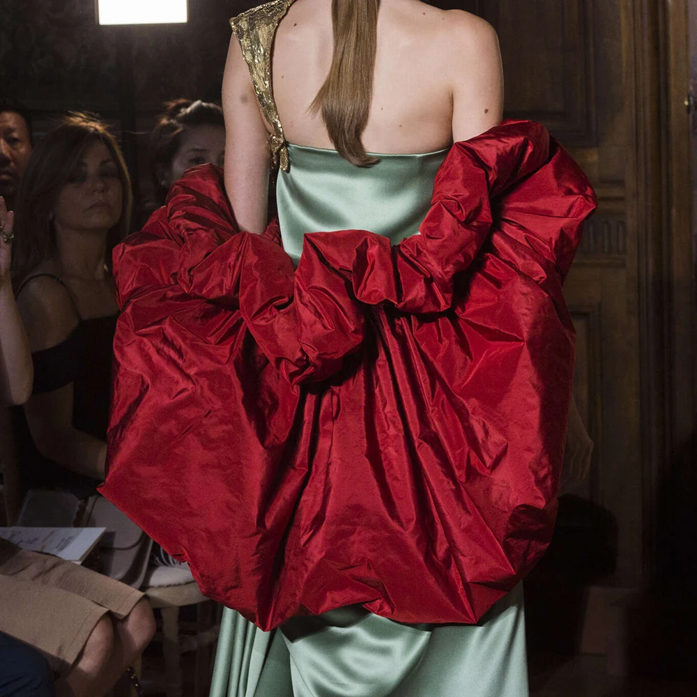 

Короткая пышная свадебная накидка из красной тафты, модная съемная накидка для невесты, свадебная куртка с короткими рукавами, мини-накидка, аксессуары TSWD536