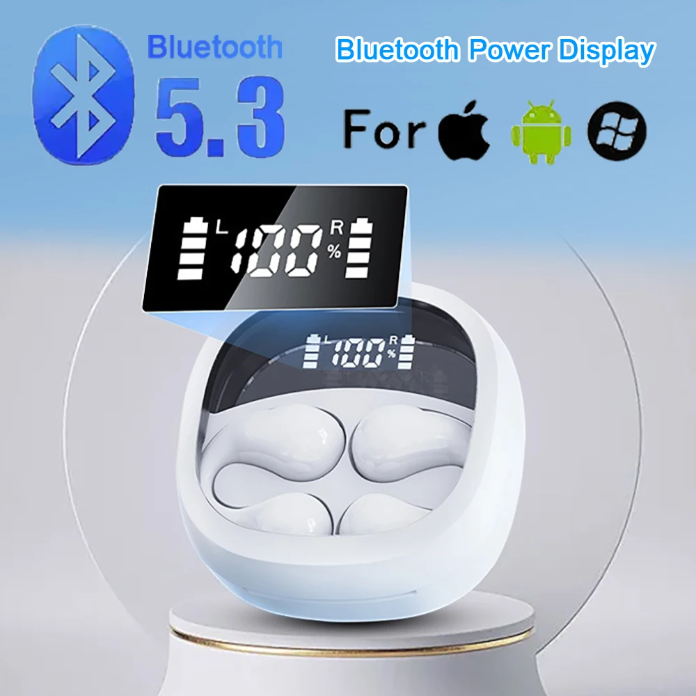 

Original Transparent Wireless Bluetooth Noise Canceling Stereo Headphone with Digital Display Charging Case Waterproof Gaming