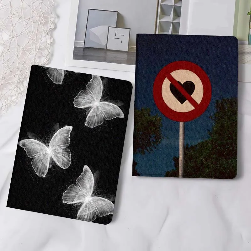 

White Butterfly Pattern Art Gift Tablet Case For Samsung Tab Galaxy S6 S11 A A7 A8 A9 A11 10.1 10.4 10.5 Plus Lite