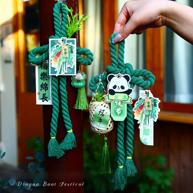Pendentif décoratif en bois d'absinthe pour Festival de bateau Loong, nœud chinois, décoration suspendue pour porte, ornement suspendu pour la maison, ZG203