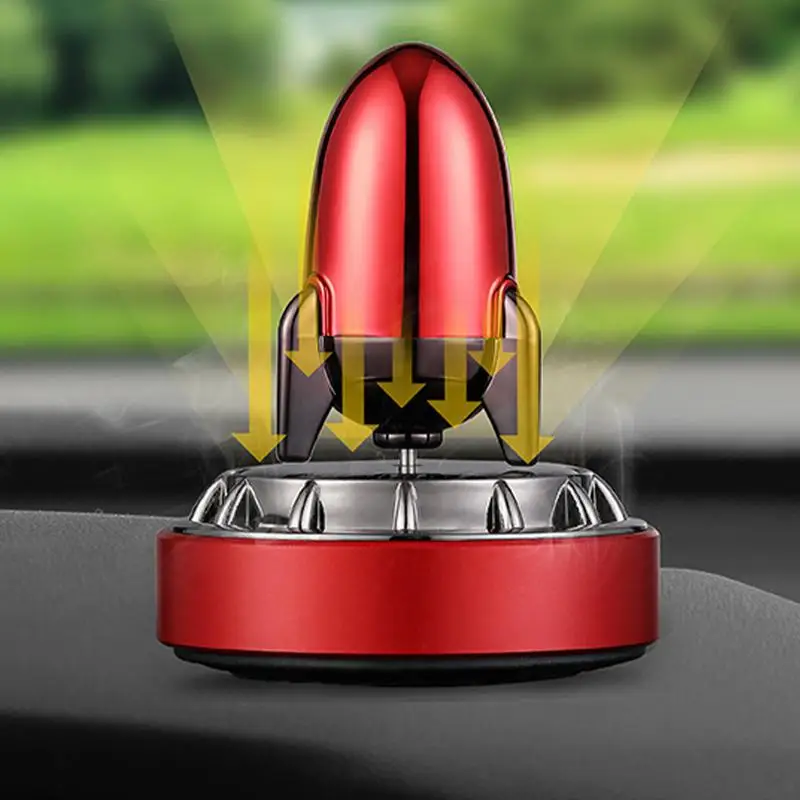 Car Fragrance Diffuser Solar Rocket Car Perfume Diffuser Creative Air Purifier Car Decoration Accessories