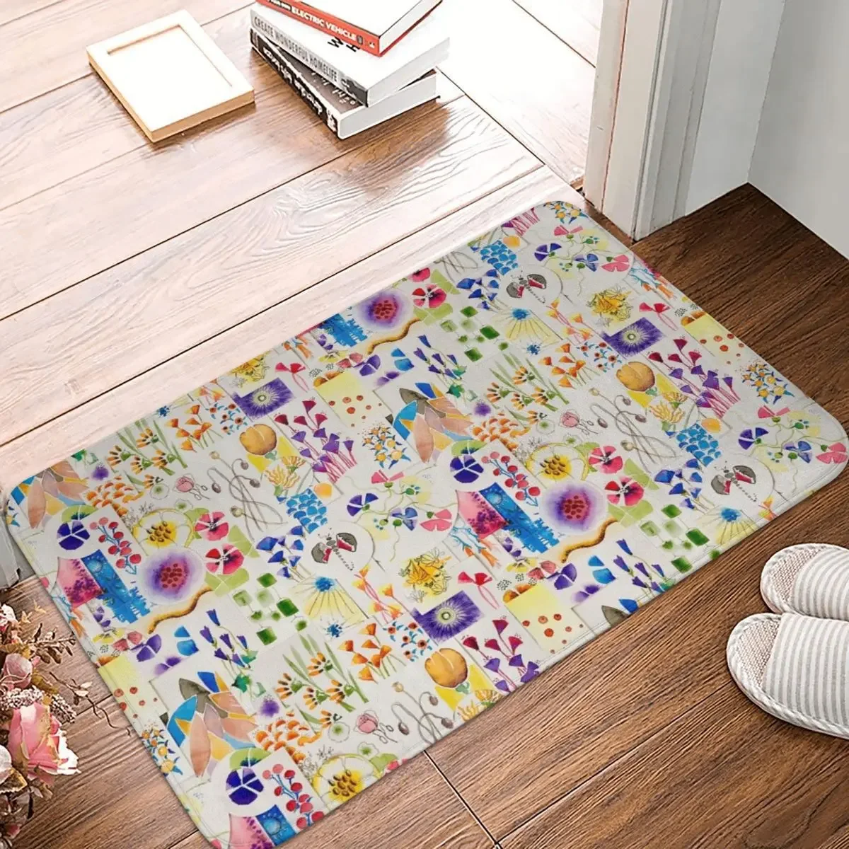 

Painted Flowers Collage Doormat Rug Carpet Mat Footpad Polyester Non-slip Cushion Front Room Corridor Kitchen Bedroom Balcony